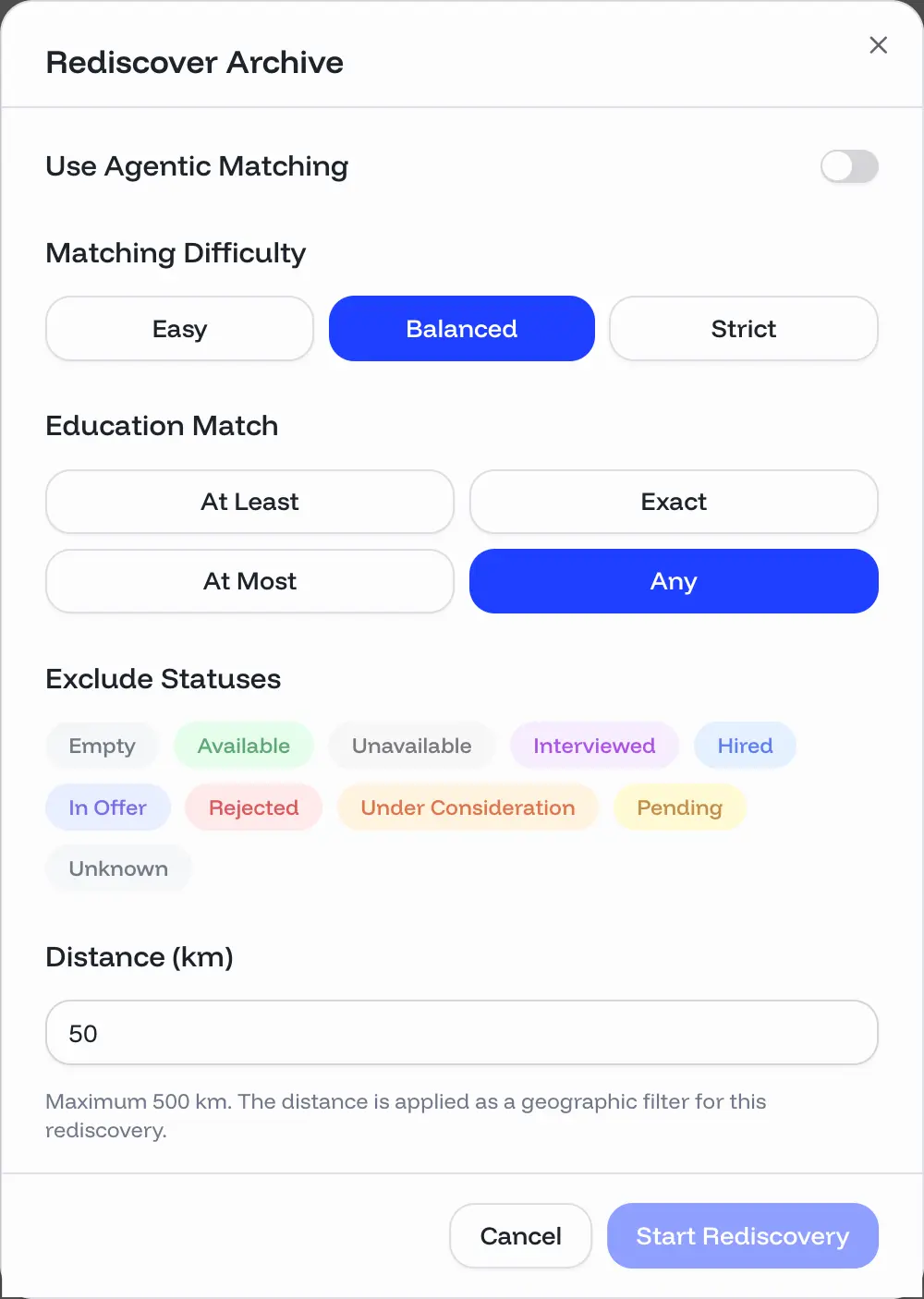 Automatically enriched candidate profile in the Spods database
